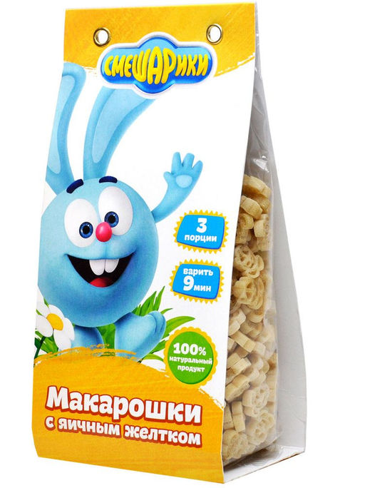 Смешарики Макарошки с Яичным Желтком 250гр.