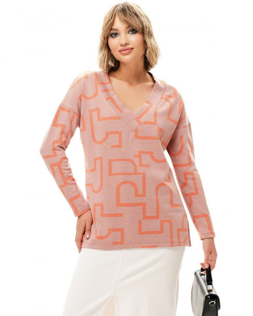 авторский лонгслив джемпер с V-ОБРАЗНЫМ ВЫРЕЗОМ - Sahar art lab фото 3