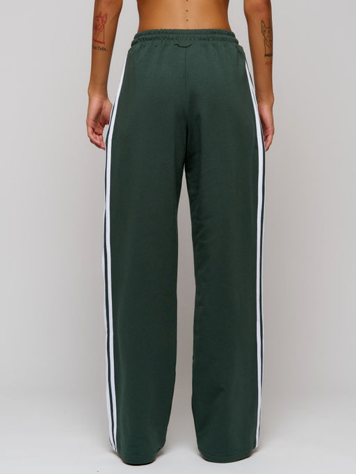 338 Брюки женские с лампасами, темно-зеленый - Knitka wear фото 4