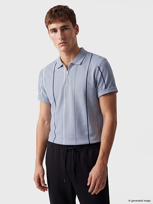 Polo Yaka ?izgili Pike Erkek Ti??rt