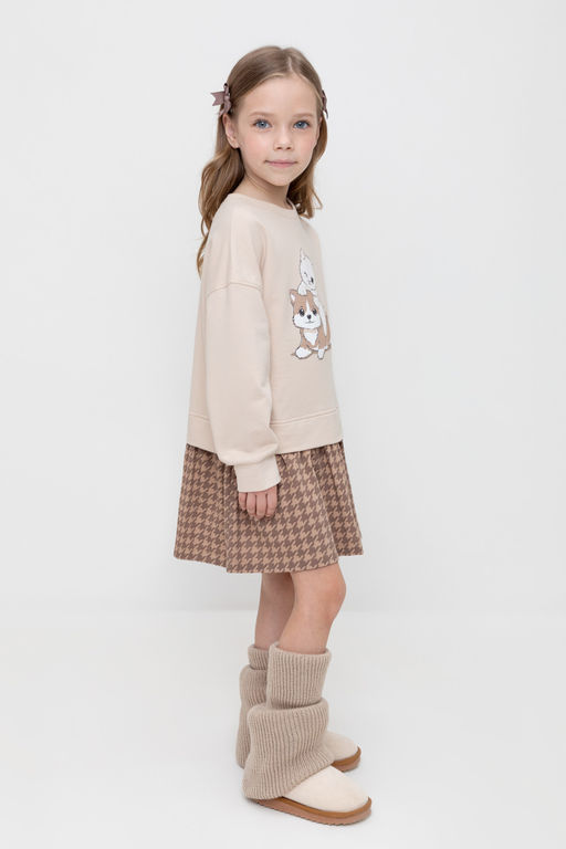 Платье для девочки бежевый - Crockid фото 4