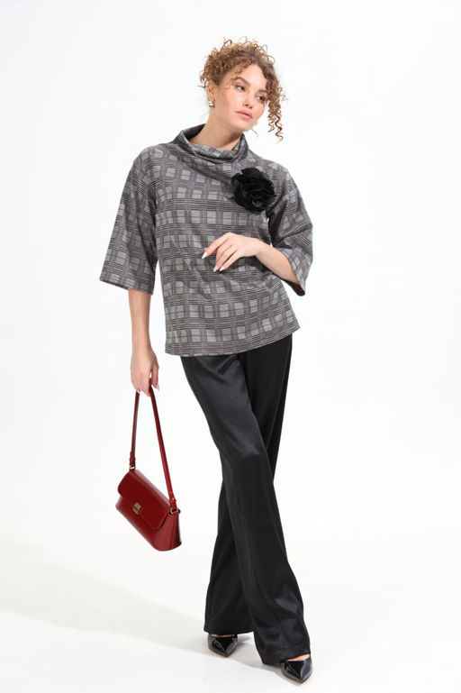 Костюм NIKVA н807-3 чёрный+серая клетка  фото 5