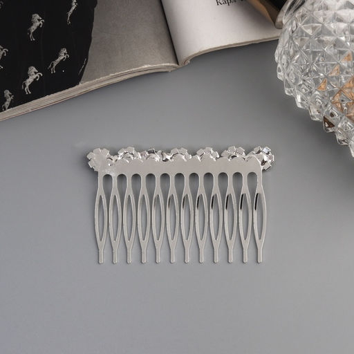 Цена за 2 шт. Гребень для волос QF «Медея», цветы, 7×4 см, серебро