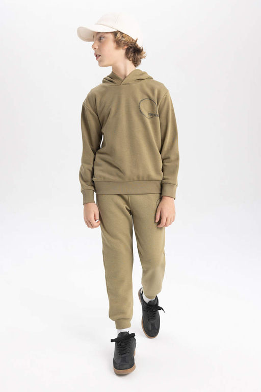 Спортивные брюки для мальчиков с принтом и эластичным карманом на шнуровке на талии - Defacto фото 3