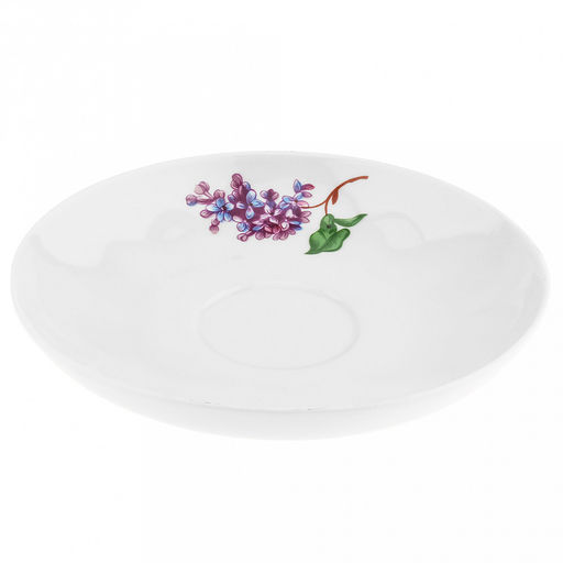 Чашка чайная фарфоровая Сирень 275мл, д9см, h7см, форма Гранатовый, с блюдцем д15см (Россия) - Домашняя мода фото 6