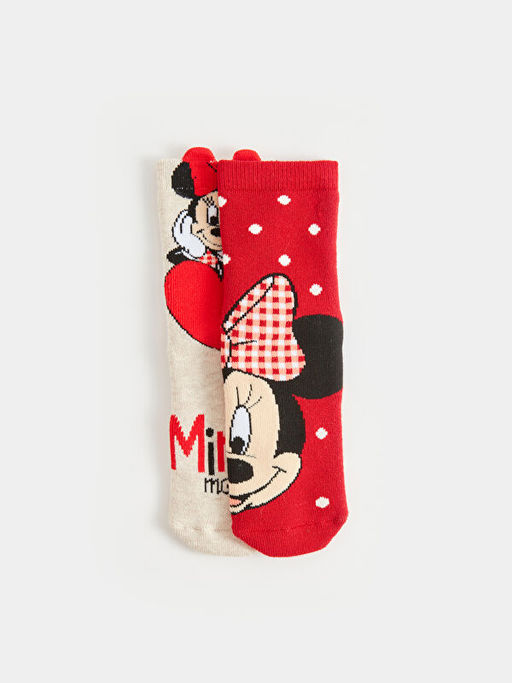 Minnie Mouse Desenli K?z ?ocuk Havlu Soket ?orap 2li - Waikiki фото 2