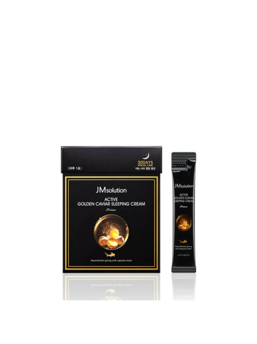 JMsolution Active Golden Caviar Sleeping Cream Prime, 4ml*30ea - Ночная маска с золотом и икрой 4мл*30шт