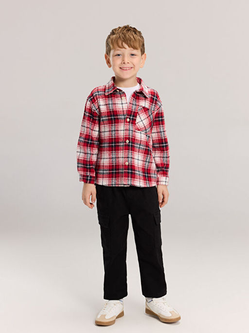 Ekose Uzun Kollu Erkek ?ocuk G?mlek