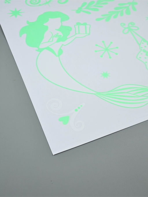 Наклейки интерьерные «Новогодние», со светящимся слоем, 35×50 см, 2 листа