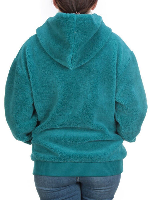 107 TURQUOISE Худи женское Тедди на флисе - Фабричный китай фото 5