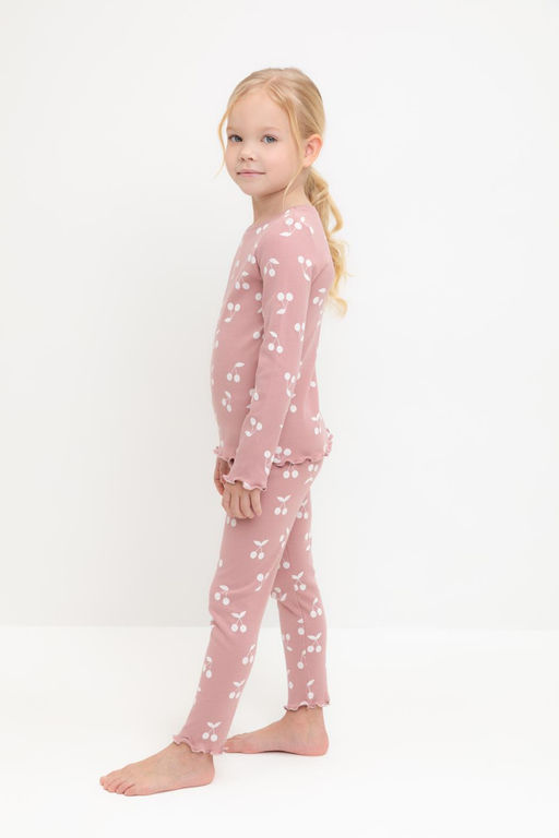 Crockid _ К 1618/серая пудра,крупная вишня пижама для дев  фото 4