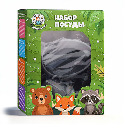 Набор посуды "Кроха", цвет графит