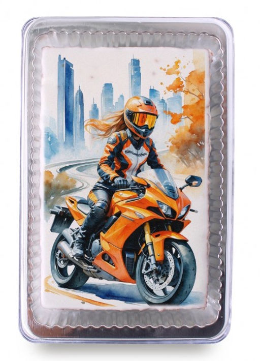 Девушка на мотоцикле (140 гр)