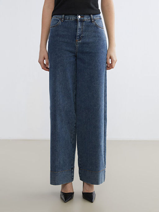 Wideleg Kad?n Jean Pantolon