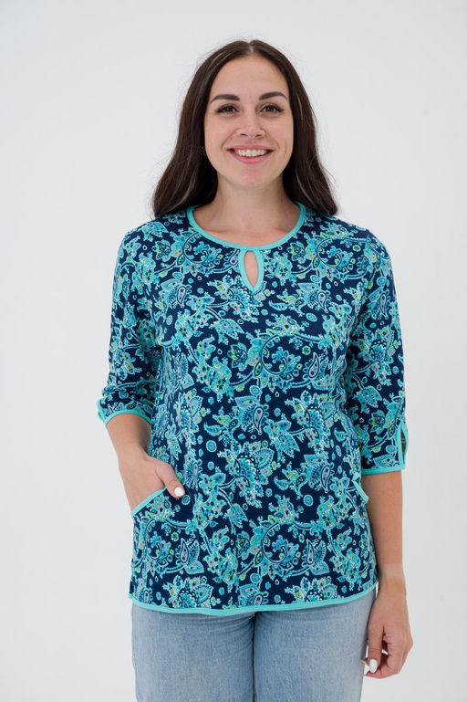 Кофта женская из милано Анфиса ментоловый узор - Амадэль фото 3