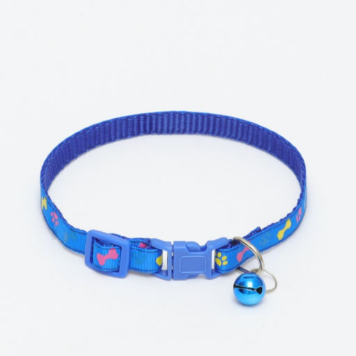 Ошейник двухслойный с фастексом Разноцветные косточки 30 х 1 см, синий - Пижон фото 2
