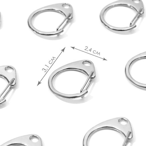 Карабин металлический «Круг», d=18 мм, 31×24 мм, 10 шт., цвет серебряный