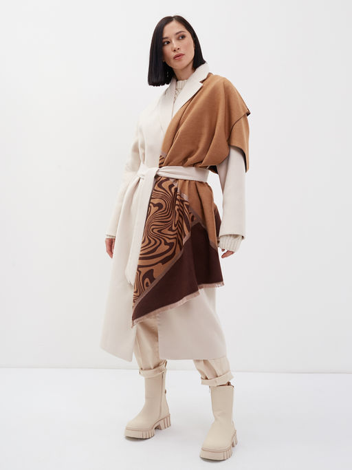 В составе шерсть и кашемир! теплый двусторонний палантин - Tantino фото 2