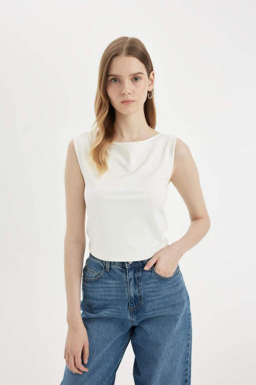 Приталенная футболка с коротким рукавом - Defacto фото 6