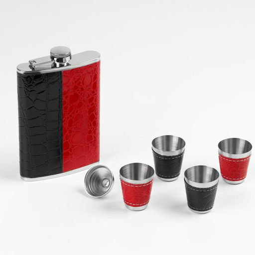 Подарочный набор 6 в 1 Дубль: фляжка 270 мл, воронка, 4 рюмки, 17 х 17 см - Simaland фото 2