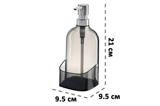 Диспенсер 600 мл 9,5*9,5*21 см Серый с нескользящей поверхностью - Elan gallery фото 2