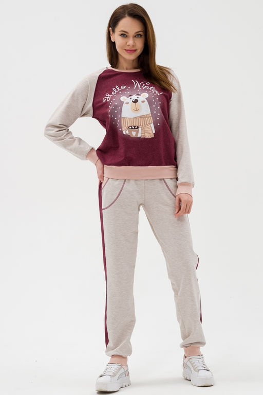 Костюм женский из футера Гамми бордо - Амадэль фото 14