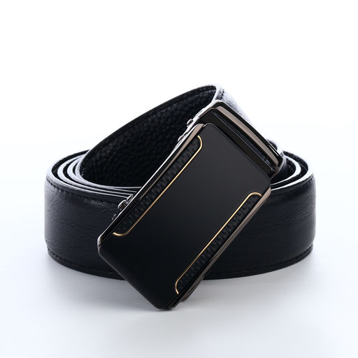 Ремень мужской, натуральная кожа, 120×3.6 см, пряжка автомат, чёрный