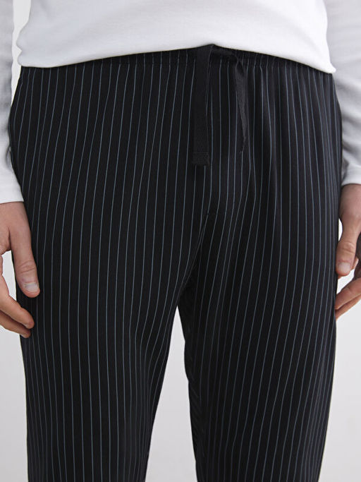 Standart Kal?p ?izgili Erkek Pijama Alt?