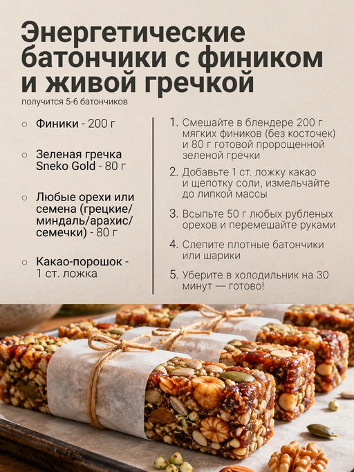 Живая пророщенная ЗЕЛЕНАЯ ГРЕЧКА - Sneko Gold фото 5