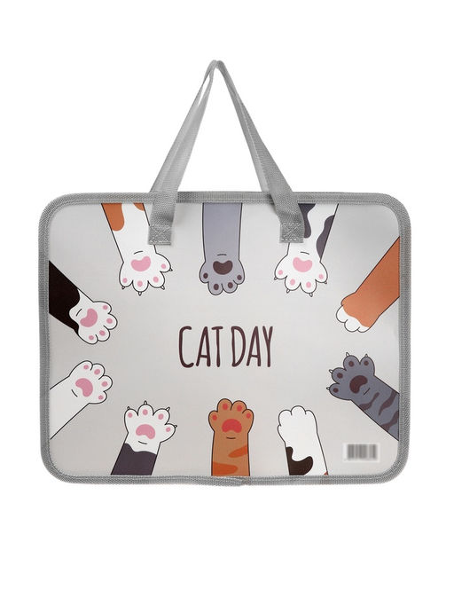 Папка с ручками «Лапки», А4, пластиковая, 70 мм, 322×256 мм