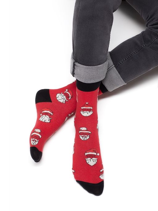 OMSA STYLE 506 (Дед Мороз) NEW YEAR 75% ХЛОПОК, 20% ПОЛИАМИД, 5% ЭЛАСТАН - rosso  фото 3