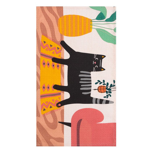 Набор кухонных полотенец Доляна Domestic cats 35х60 см - 4 шт., 100% хл  фото 5