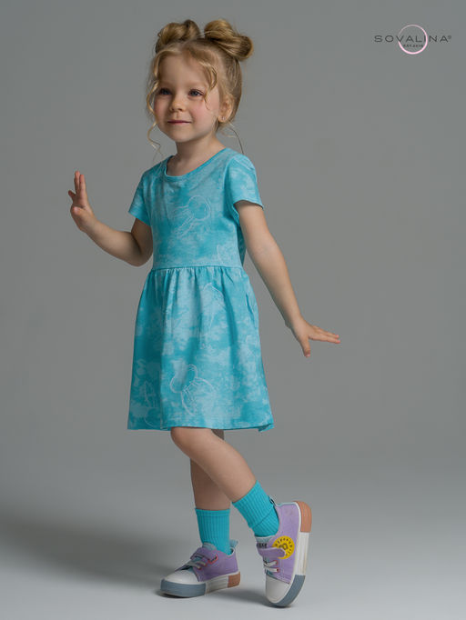 Платье Лето зайцы варенка бирюза - Sovalina фото 14