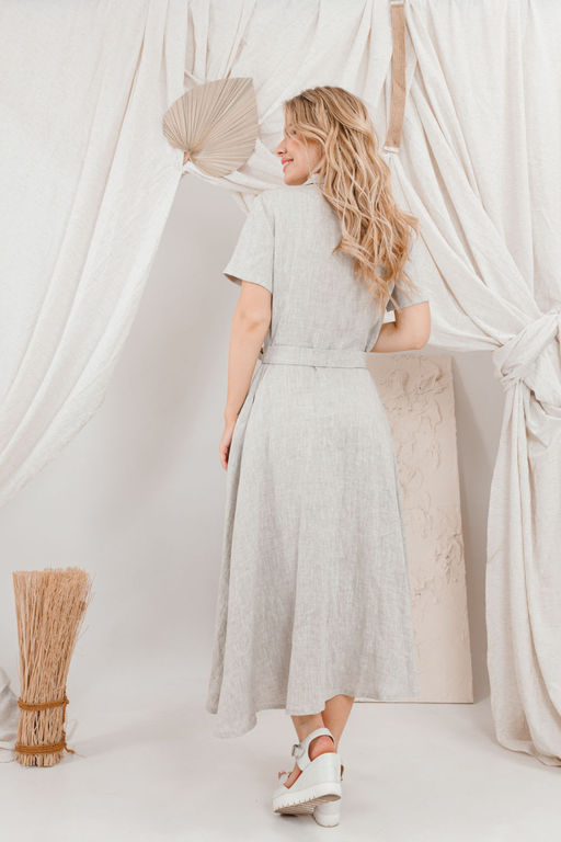 Платье AMORI 9664 натуральный лен  фото 2