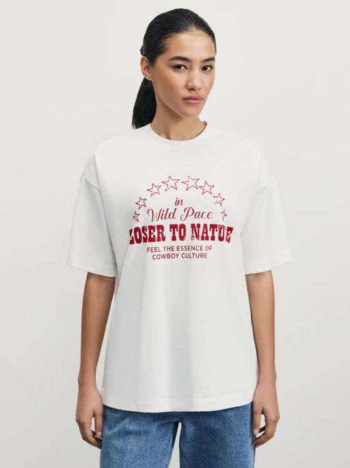 Футболка оверсайз с принтом / Zarina  фото 3