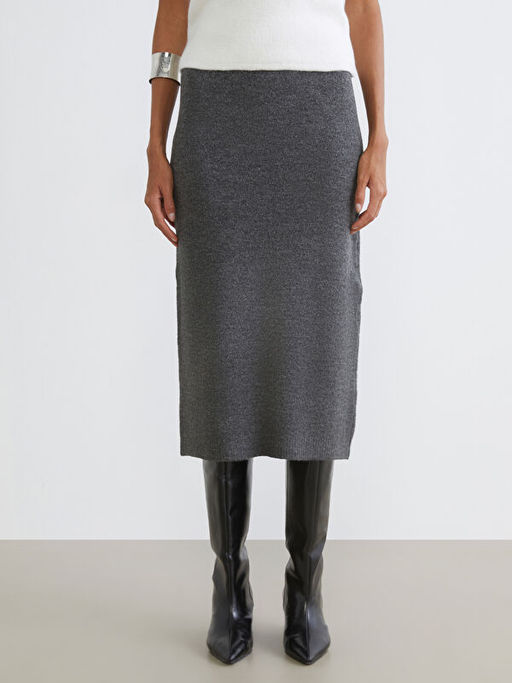 Beli Lastikli Y?rtma?l? Triko Etek