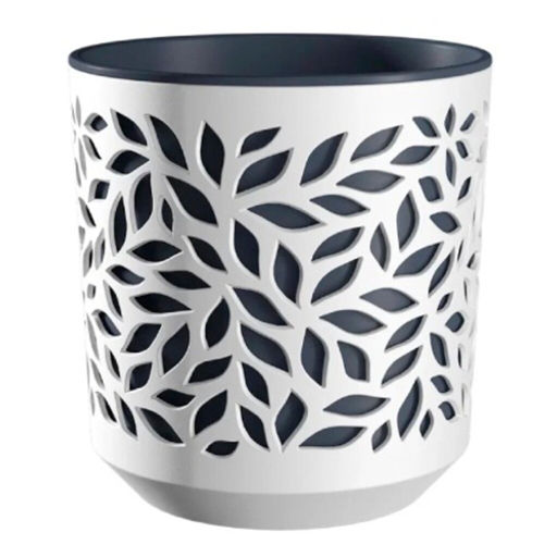 Кашпо Leaves 2,5л цвет Белый/Антрацит КШ-9572 /ВМС/