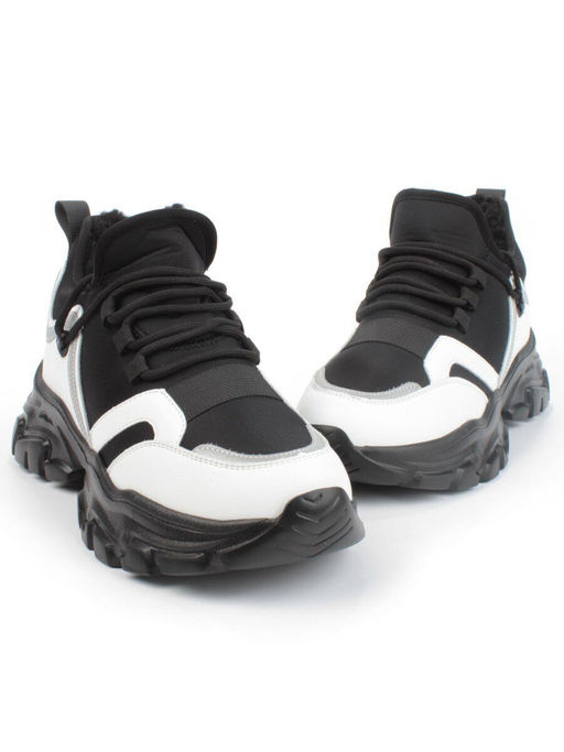 05-P96-1Z BLACK Кроссовки женские зимние (натуральная кожа, шерсть) - Фабричный китай фото 12