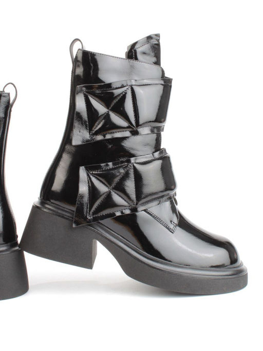 04-HSM710 BLACK Ботинки зимние женские (натуральная кожа, натуральный мех) - Фабричный китай фото 14