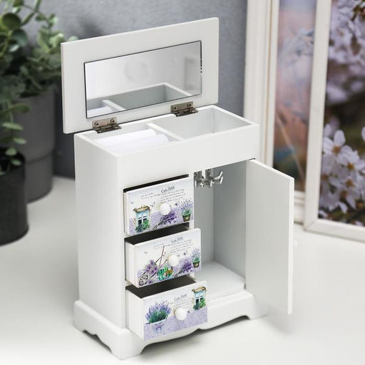 Шкатулка дерево комод 3 ящика+дверка Розы. Винтаж 18,8х16,1х8,2 см - Simaland фото 13