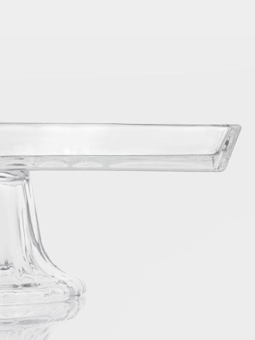 Блюдо «Шубница». 27.4×14×10 см, на ножке, стекло, прозрачная