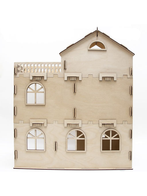 Домик для кукол деревянный, 3 этажа, неокрашенный 147101