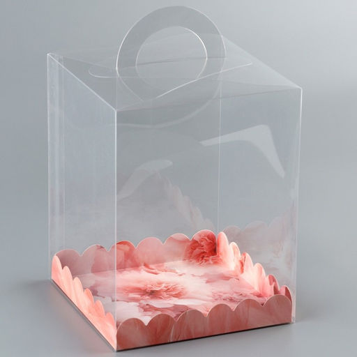 Цена за 5 шт. Коробка кондитерская, сундук, упаковка, Нежные цветы, 14?14?18 см