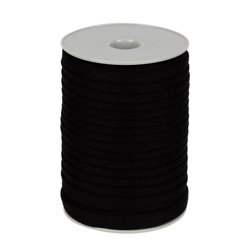 Шнур ХБ-8515 15 мм ЧЕР плоский шнур для худи 50 м 50 м 035