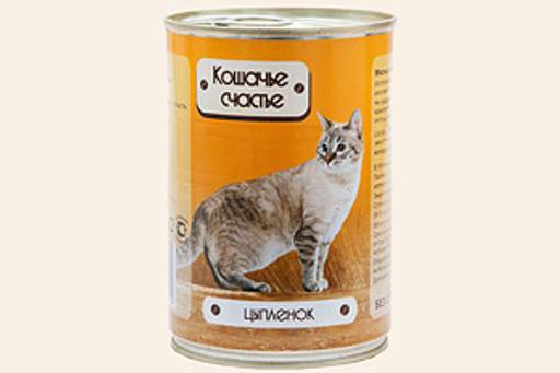 Кошачье Счастье ж/б 410 г. Цыплёнок в желе 1/20 4607048072554