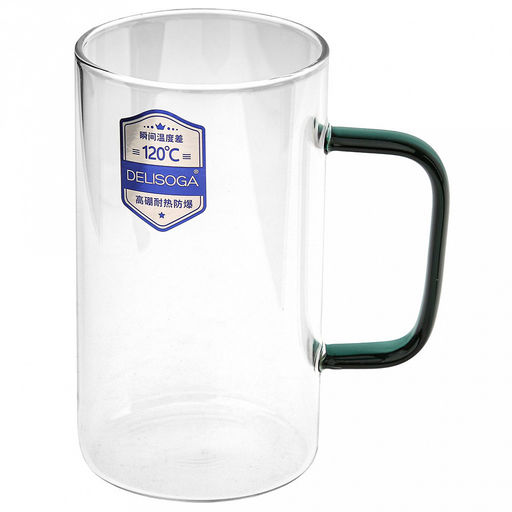 Делисога (Delisoga) Кружка стеклянная 410мл Байкал тонкостенное, боросиликатное стекло, цветная ручка, д6,9см h12,5см, д/горла 6,8см, д/основания 6,4см, набор 4 штуки, в подарочной коробке (Китай) - Домашняя мода фото 6