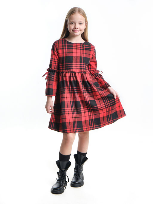 Платье для девочки нарядное UD 6837 бежевая клетка - Mini maxi фото 12