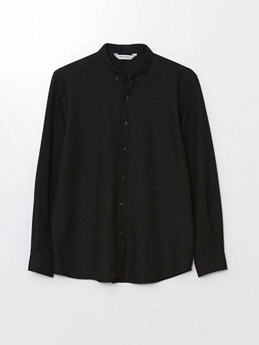 Slim Fit Uzun Kollu Erkek Dokulu G?mlek