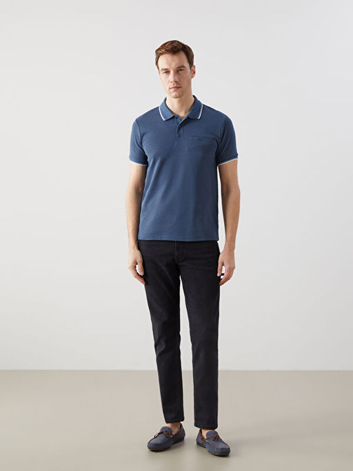 Polo Yaka K?sa Kollu Erkek Dokulu Ti??rt