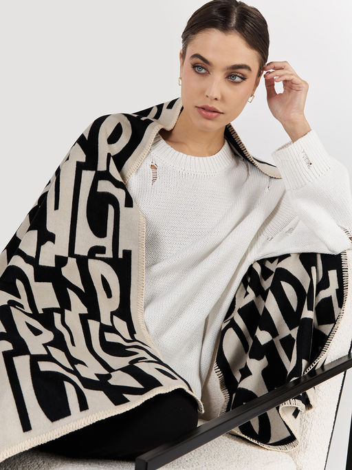 в составе ШЕРСТЬ  и КАШЕМИР Большой, мягкий, теплый  двусторонний палантин - Tantino фото 3